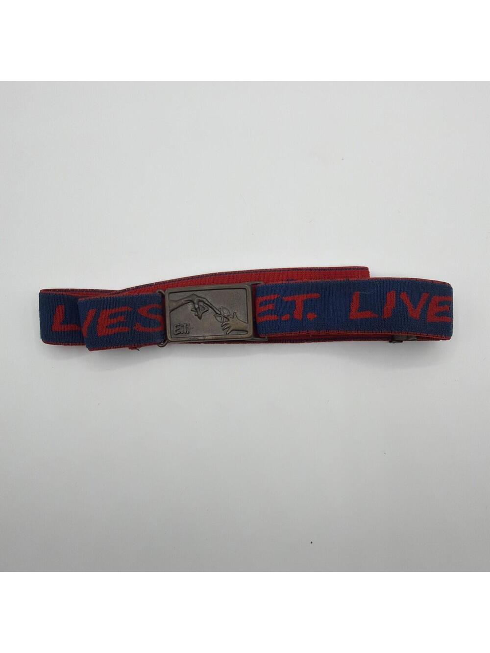 VTG ET Lives Phone Home Vintage Movie Promo Brass Tone Oval 80's Belt by Lee